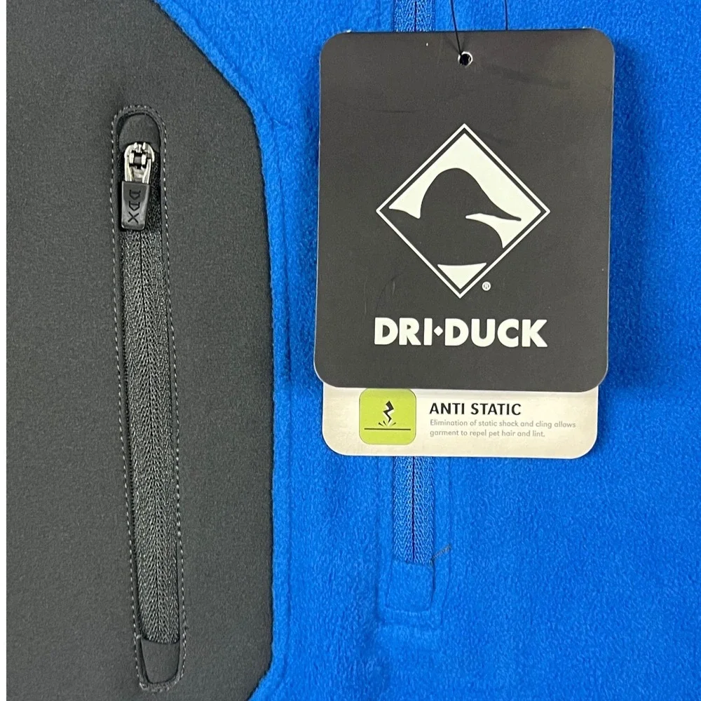DRI DUCK Pullover Mens Small Blue Anti-Static UPF‎ 50+ Anti-Pill Quarter-Zip TKB